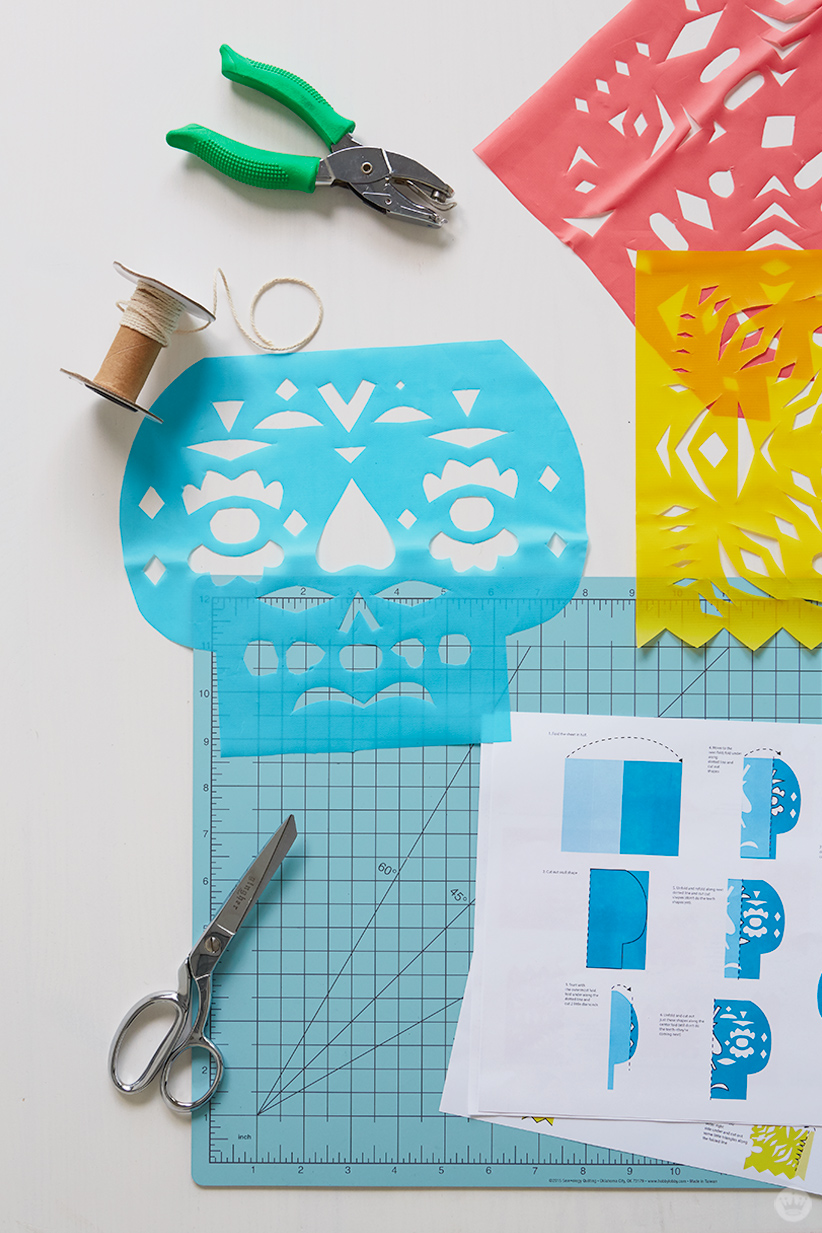 DIY papel picado Make cut paper banners for Day of the Dead Think